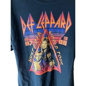 Def Leppard Shirt adult 2XL Hysteria Graphic T-shirt  Black Music XXL World Tour